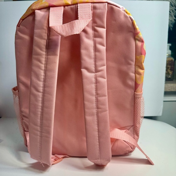 NWT. Wonder Nation 16" Backpack, pink orange white floral pattern. - Picture 9 of 11
